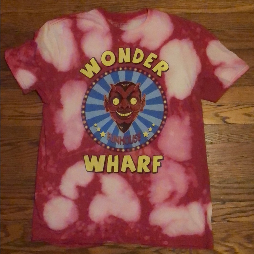 Bobs Burgers Wonder Wharf Custom Bleach Dye Tee L